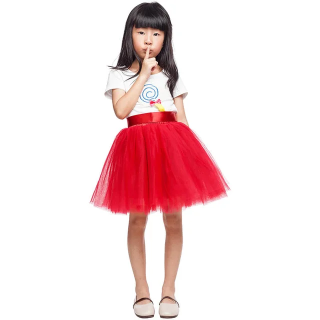 Fashion Girls Bust Tutu Skirt Mesh Skirt Red - Shop at LoveMi