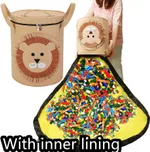 Felt Storage Bag Toy Play Mat 2 In 1 Pull Rope - Khaki