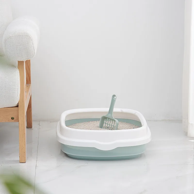 Pet Toilet Cat Litter Box with Scoop Anti Splash Dog Plastic Toilet Blue - Shop at LoveMi