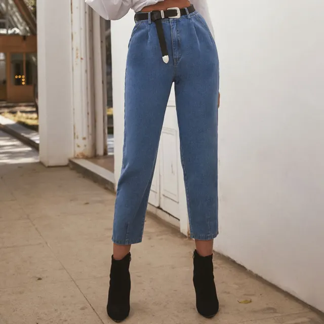 All match High waist Ladies Denim Trousers Blue - Shop at LoveMi