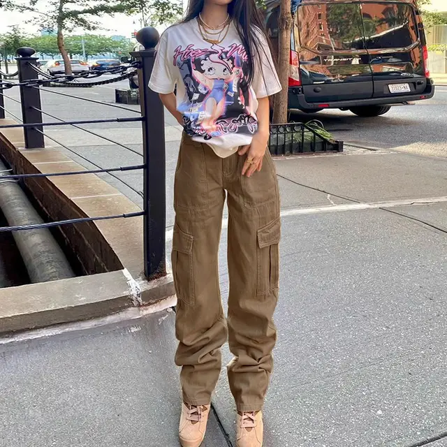 Women's High Waist And Long Legs Solid Color All match Denim Trousers Brown - Shop at LoveMi