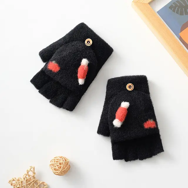 Winter Korean New Style Baby Clamshell Gloves Black - Shop at LoveMi