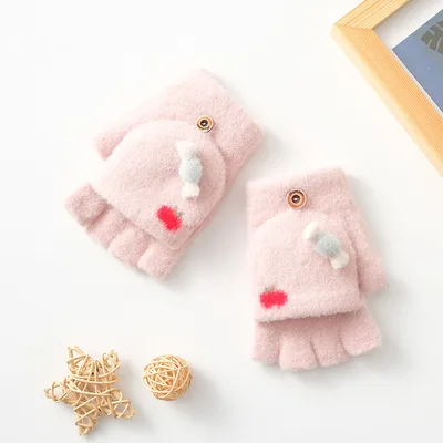 Winter Korean New Style Baby Clamshell Gloves Pink - Shop at LoveMi