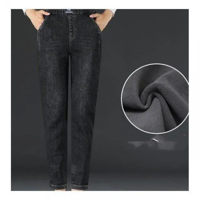 Fashion Jeans Spring And Autumn High Waist Black Velvet - Shop at LoveMi