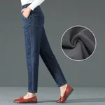 Fashion Jeans Spring And Autumn High Waist - Blue Velvet