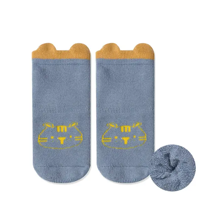 Autumn And Winter Thick Cartoon Towel Socks Baby Socks Blue - Shop at LoveMi