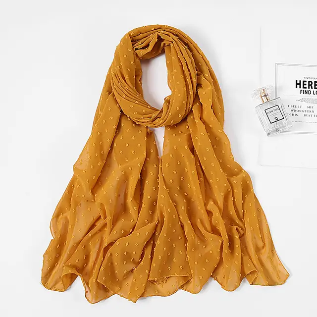 Women's Pearl Pure Color Chiffon Headscarf Turmeric - Shop at LoveMi