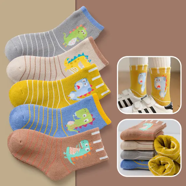 Children's Padded Terry in tube Baby Cotton Socks Cartoon Giraffe Towel 15 Style - Shop at LoveMi
