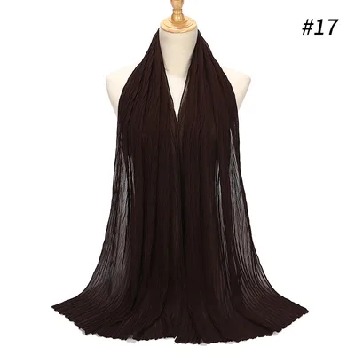 Fashion Pearl Chiffon Pleated Head Gauze Scarf Coffee - Shop at LoveMi