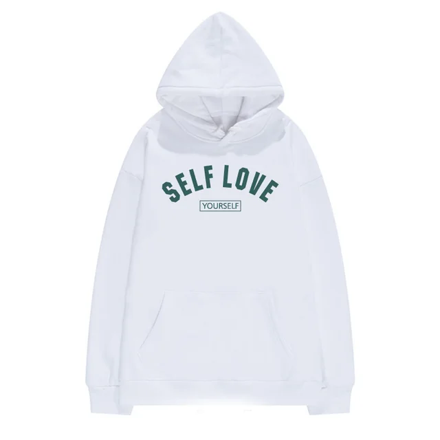 Women's Simple Solid Color Hooded Sweater White Plus Velvet - Shop at LoveMi