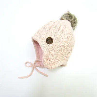 Warm And Windproof Woolen Hair Ball Ear Pink - Shop at LoveMi