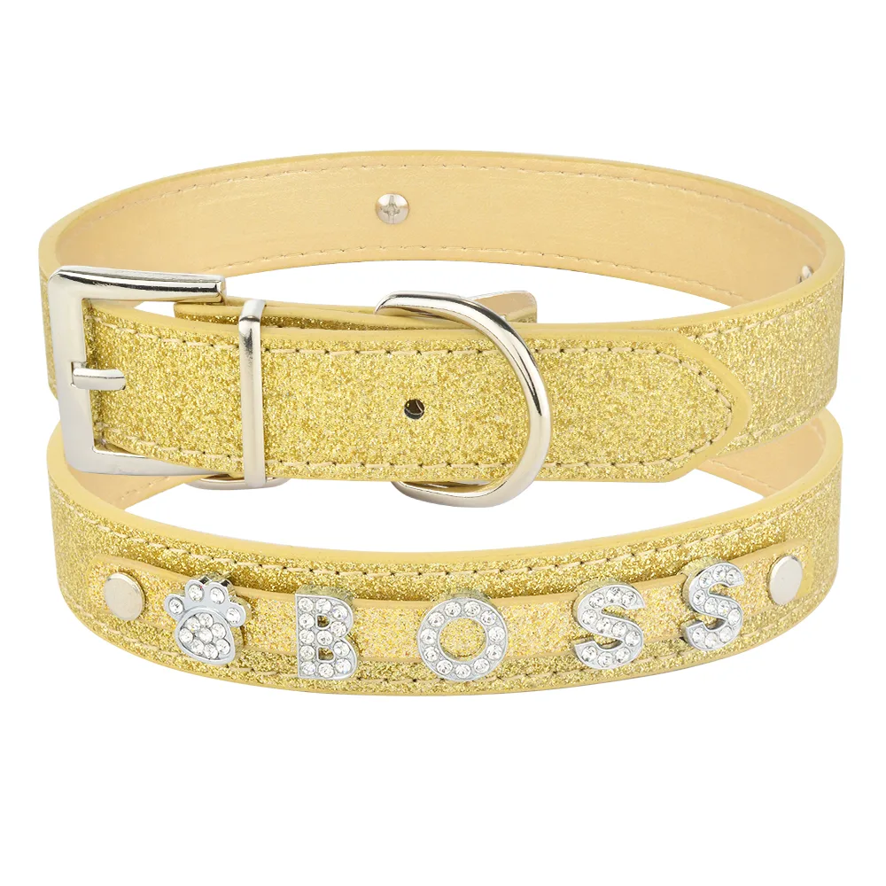 DIY Alphabet Dog Name Pet Collar Wear Accessories Gold - Shop at LoveMi