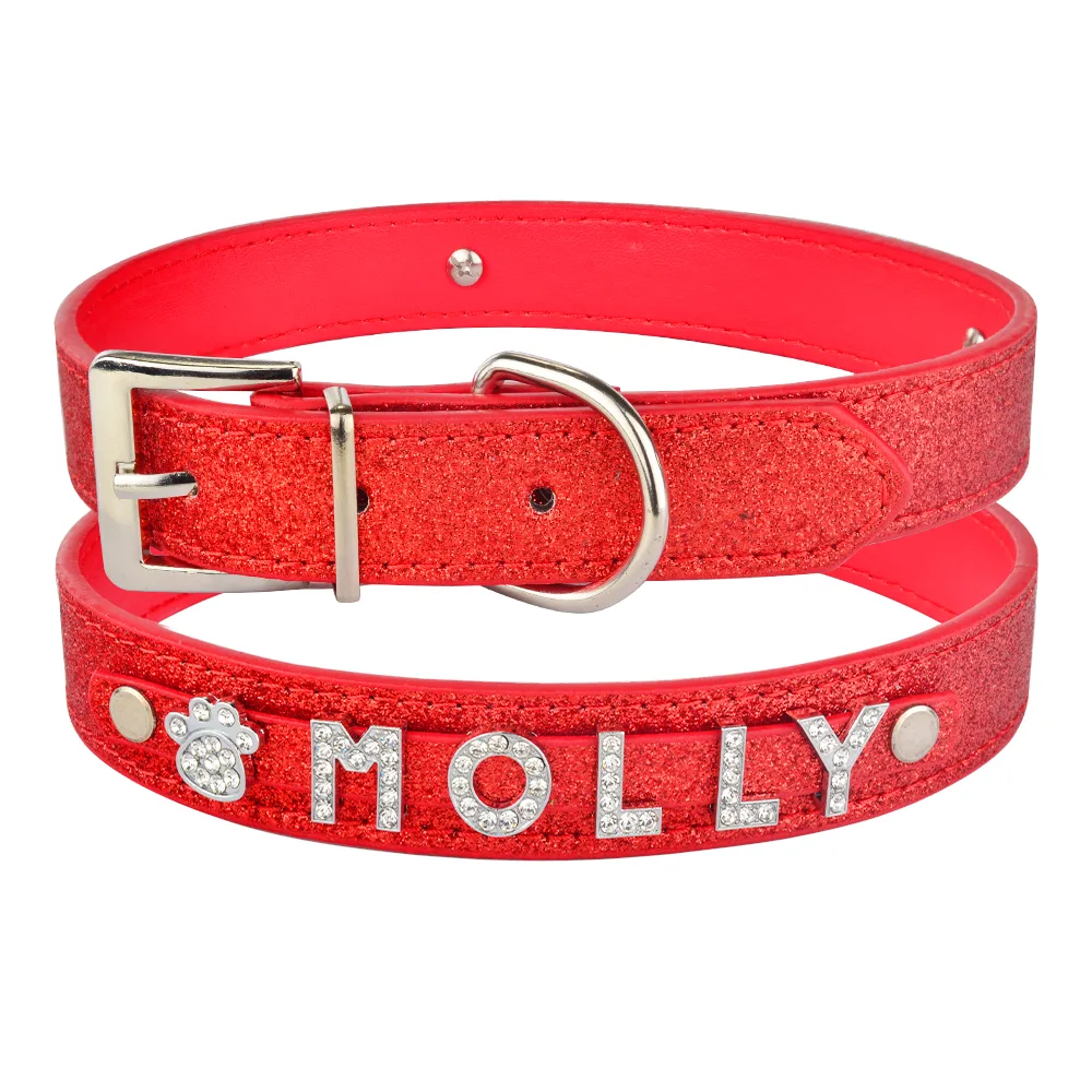 DIY Alphabet Dog Name Pet Collar Wear Accessories Red - Shop at LoveMi