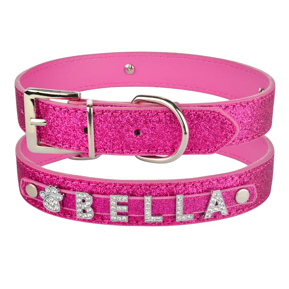 DIY Alphabet Dog Name Pet Collar Wear Accessories Rose Red - Shop at LoveMi
