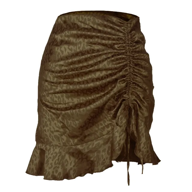 Women's Sexy Jacquard Satin Zipper Bust Mermaid Skirt Army Green - Shop at LoveMi