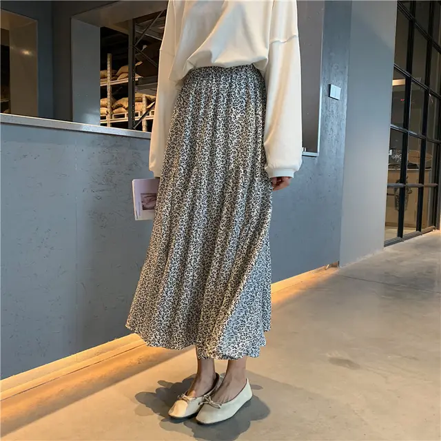 Women's Loose And All match Thin Floral Skirt White - Shop at LoveMi
