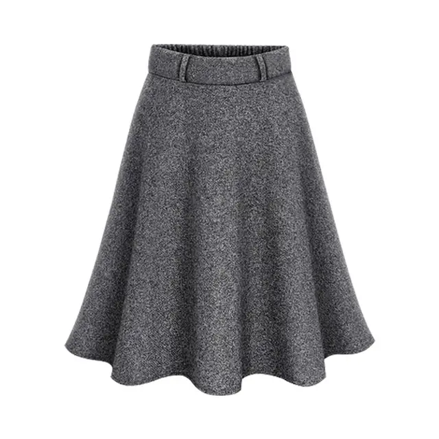 Women's Autumn And Winter Woolen Oversized Skirt Dark Grey - Shop at LoveMi
