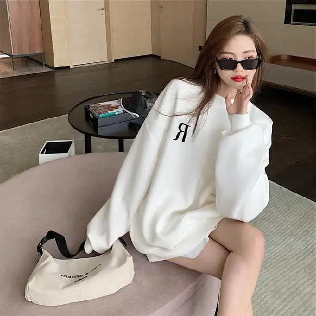 Autumn And Winter Fashion Plus Velvet Thick Sweater White - Shop at LoveMi