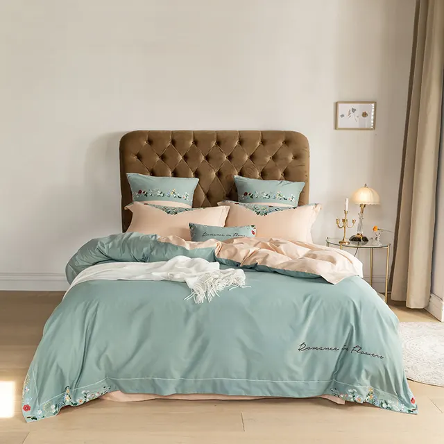 Cotton Bed Linen Embroidered Quilt Cover Bedding J - Shop at LoveMi