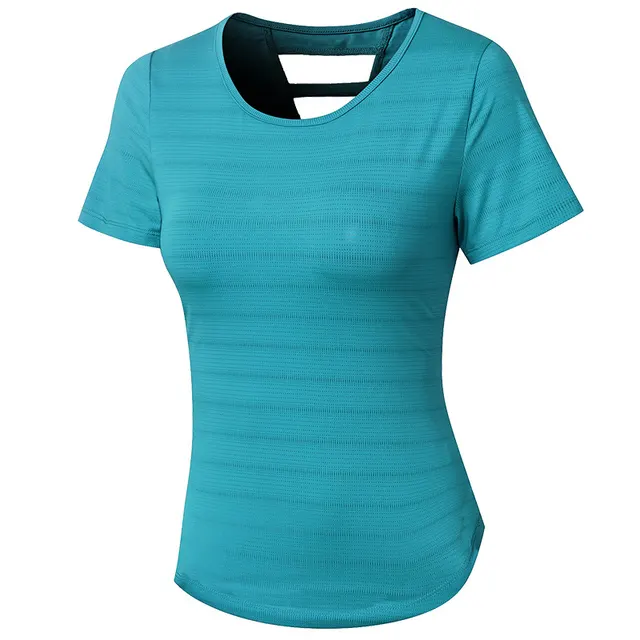 Women's Loose Yoga Clothes With Short Sleeves Sea Blue - Shop at LoveMi