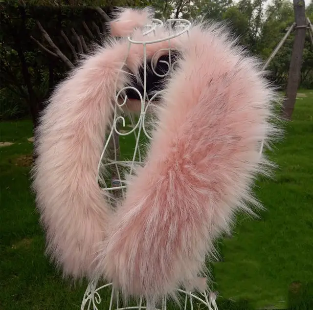 Raccoon Fur Bib Top Hat Strip False Collar Shawl Pink - Shop at LoveMi