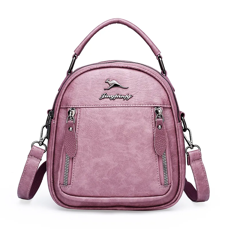 Women's One shoulder Double shoulder Portable Three way Bag Pink - Shop at LoveMi