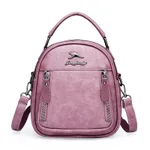 Women's One-shoulder Double-shoulder Portable Three-way Bag - Pink