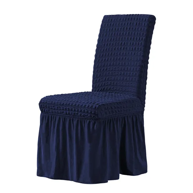 Elastic Skirt Chair Cover Solid Color One Piece Navy Blue - Shop at LoveMi