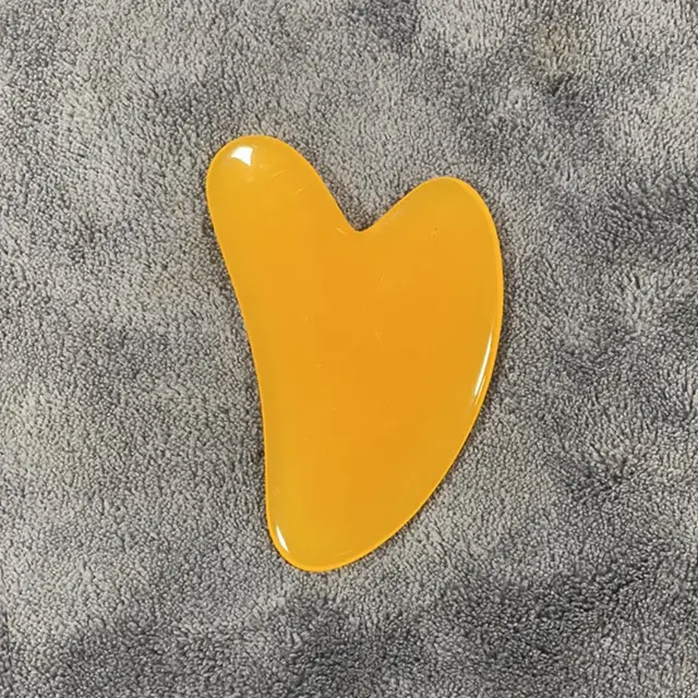 Resin Beeswax Heart shaped Gu Sha Facial Scraping Sheet For Beauty Salon Yellow - Shop at LoveMi