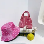 Cashew Flower Fisherman's Hat Shell Handbag Set - Rose