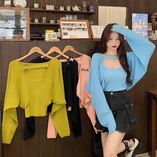 New Women's Pure Desire Cardigan Knitted Jacket Women Grapefruit Powder - Shop at LoveMi