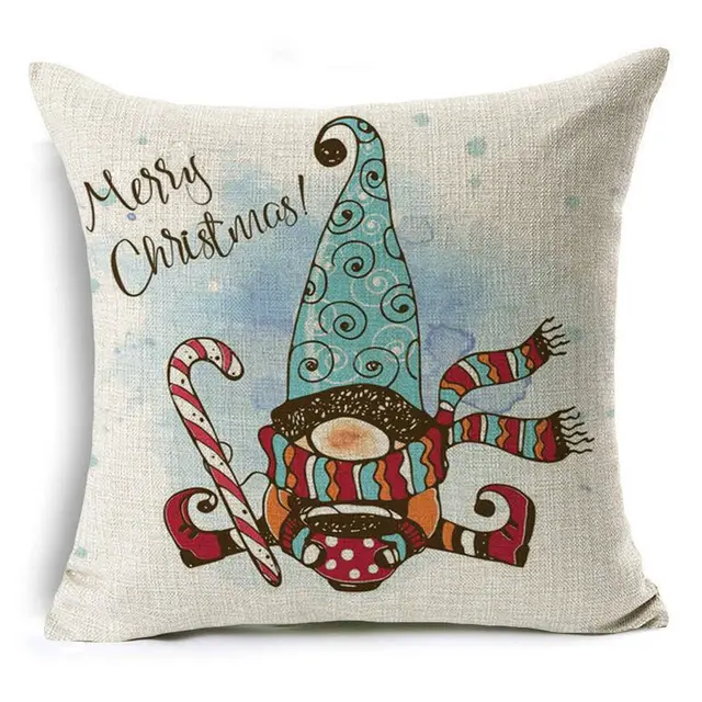 Colorful Christmas Linen Cushion Cover N - Shop at LoveMi