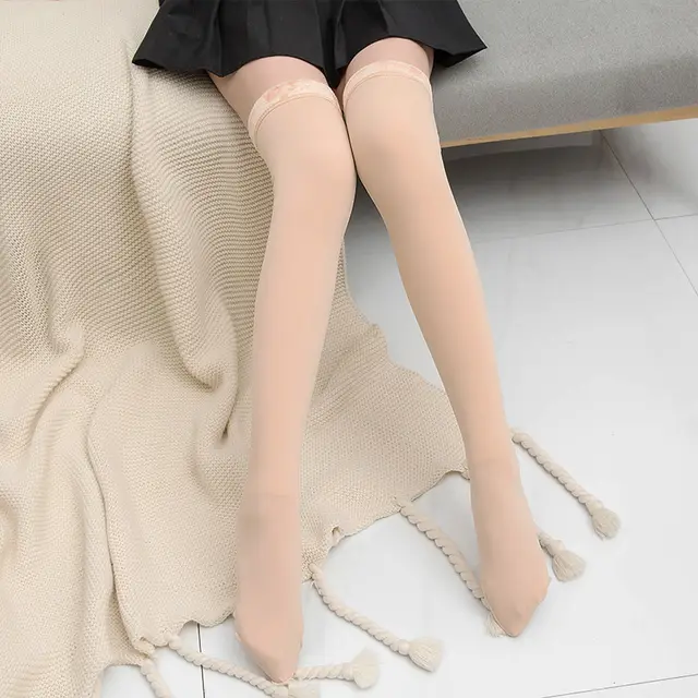 Autumn And Winter Snow Socks Mid Length Tube Plus Fleece Stockings Skin Tone Long Style - Shop at LoveMi