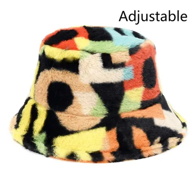 Cow Pattern Female Print Korean Fashion Plush Hat Rainbow - Shop at LoveMi