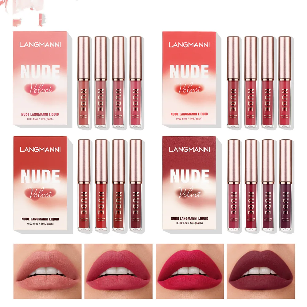 16 Lip Gloss Set Matte Matte Velvet Four box Sixteen Set - Shop at LoveMi
