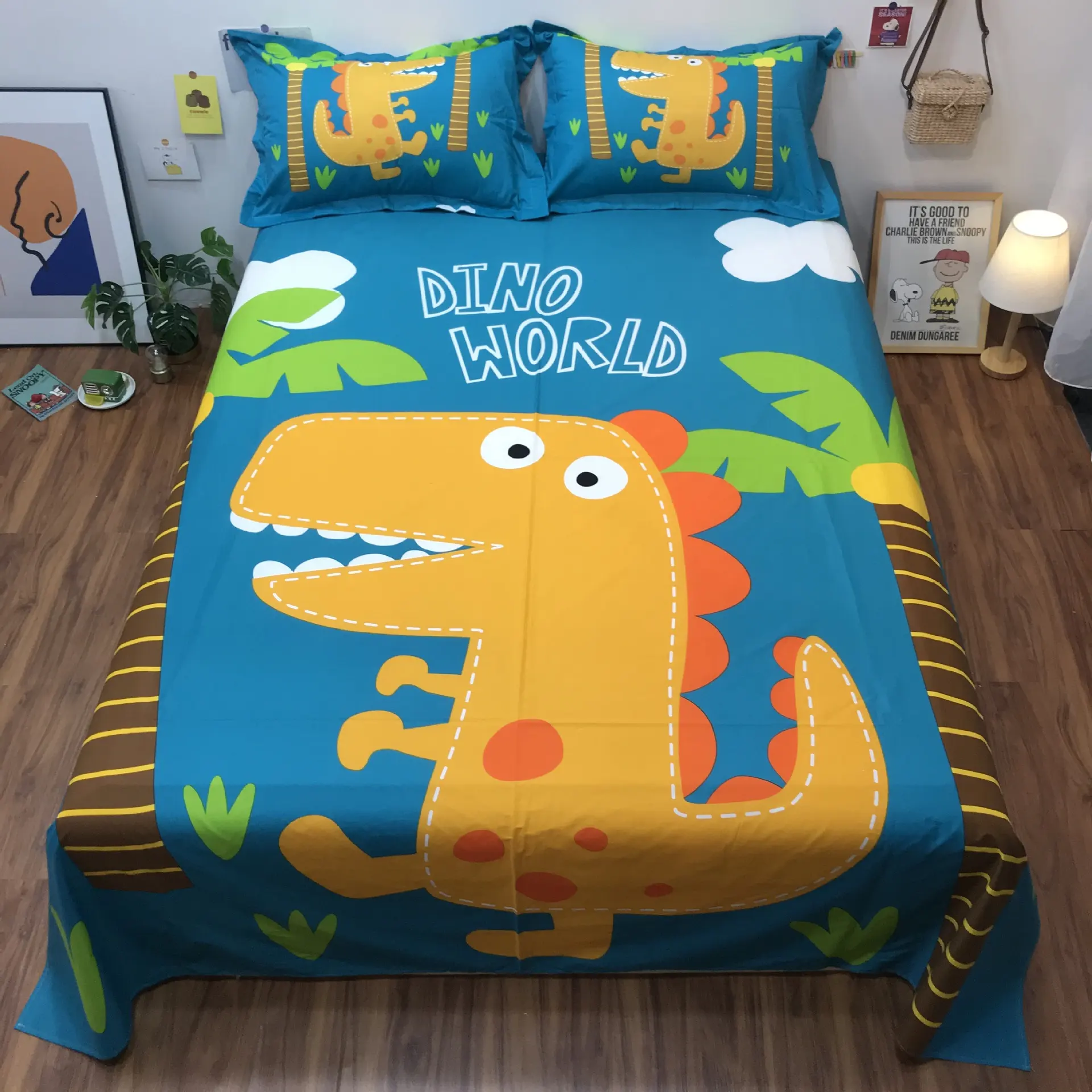 Cotton Cartoon Single Piece Can Be Equipped With Duvet Cover Sheet - Travel Around The World - View 1
