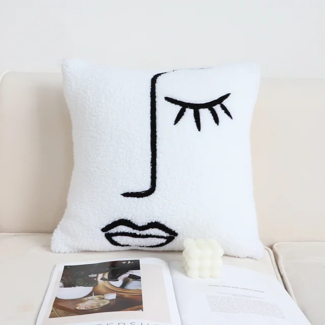 Black And White Simple Checkerboard Pillow Living Room Sofa Sleeping Face - Shop at LoveMi