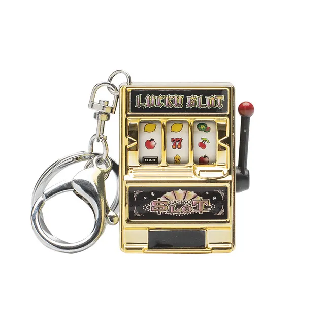 Mini Fruit Digital Lottery Novelty Palm Slot Machine Keychain Gold Lobster Clasp - Shop at LoveMi