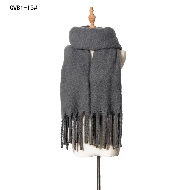 New Style Thick Fringed Circle Sand Solid Color Scarf For Ladies 15 Style - Shop at LoveMi