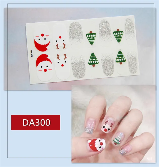 Full Nail Polish Film Net Red Stickers Christmas K - Shop at LoveMi