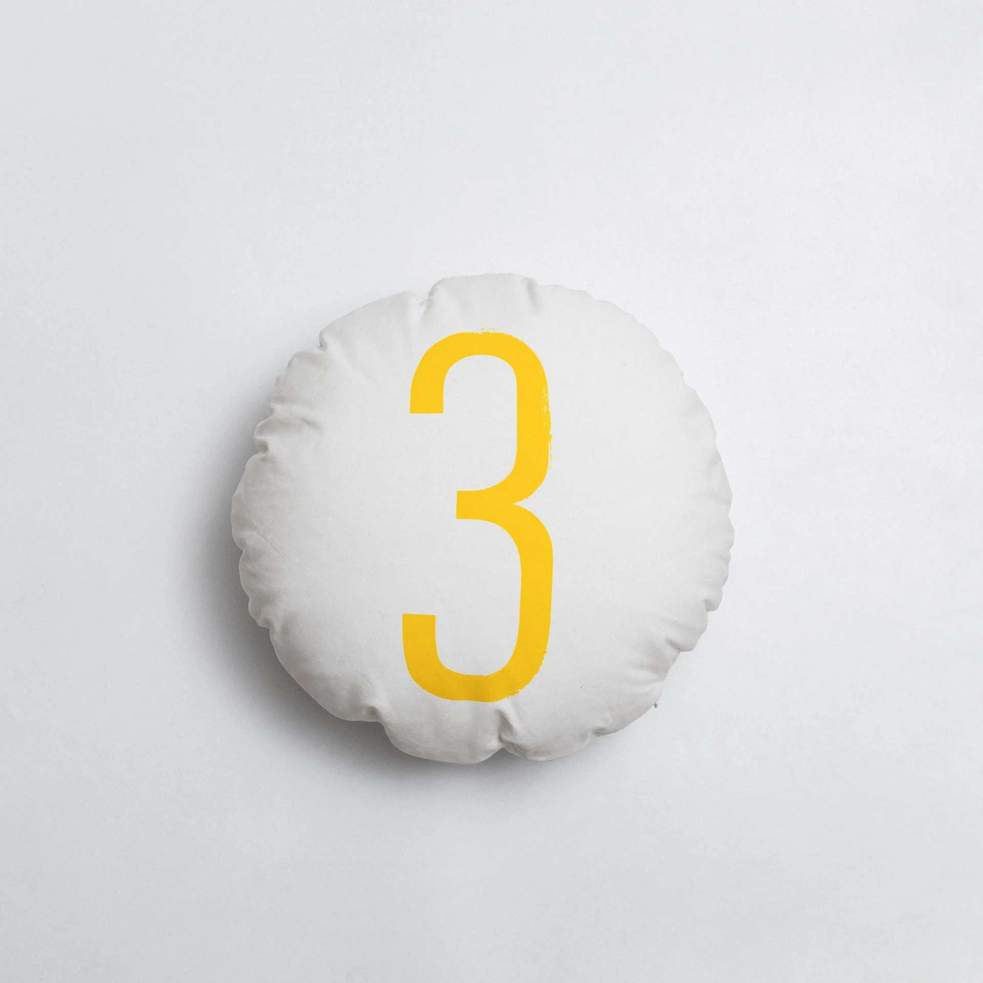 Cotton Canvas Round Pillow Sofa Cushion - White3