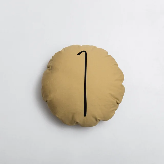 Cotton Canvas Round Pillow Sofa Cushion Yellow1 - Shop at LoveMi