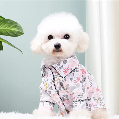 French Small Incense Style Fighting Pet Clothes Dog Pajamas Floral - Shop at LoveMi