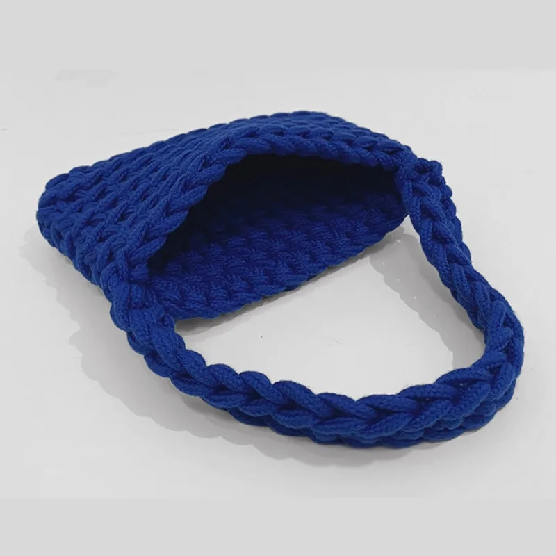 Fashionable Simple Woven Handbag Shoulder Bag Blue - Shop at LoveMi