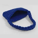 Fashionable Simple Woven Handbag Shoulder Bag - Blue
