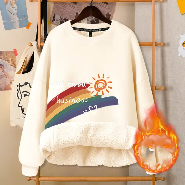 Autumn And Winter Round Neck White Cute Girly Jacket Beige3 - Shop at LoveMi
