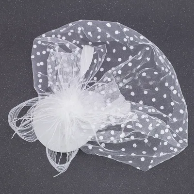Headdress Hair Accessories Feather Cover Face Hairpin White - Shop at LoveMi