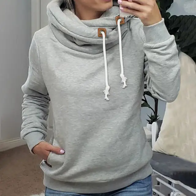 Printed Casual Hooded Patchwork Sweatshirt Grey - Shop at LoveMi
