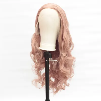 Wig Headgear Front Lace Chemical Fiber Pink - Shop at LoveMi