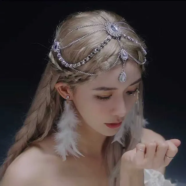 New Style Headwear Hair Accessories Female Super Fairy Adult Ethnic Style Head Chain Silver - Shop at LoveMi